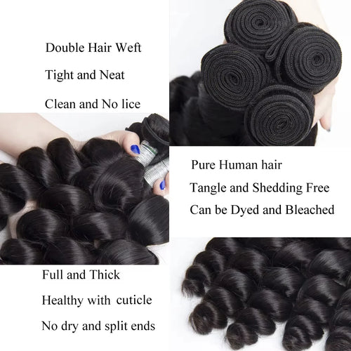 30 32 40 Inch Loose Wave Human Hair 1 3 4 Bundles Raw Virgin Unprocessed Brazilian Loose Deep Wave Human Hair Bundles Extensions