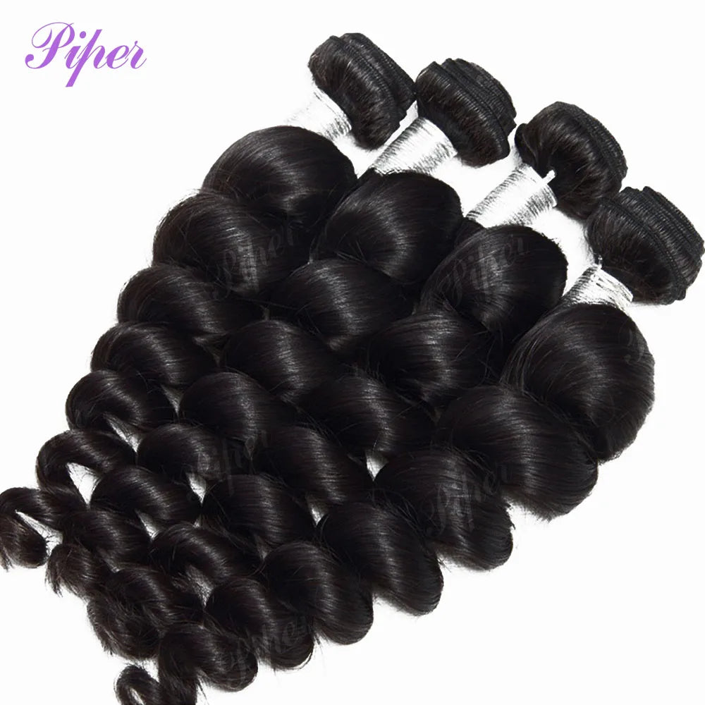 30 32 40 Inch Loose Wave Human Hair 1 3 4 Bundles Raw Virgin Unprocessed Brazilian Loose Deep Wave Human Hair Bundles Extensions