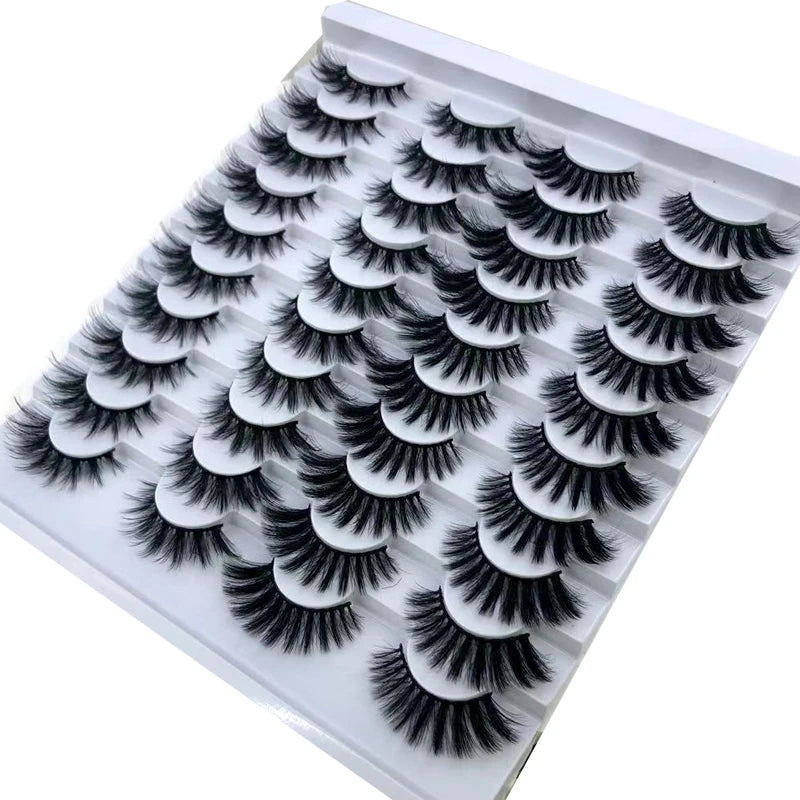 20 pairs 3D Mink Lashes Natural False Eyelashes Dramatic Volume Fake Lashes Makeup Eyelash Extension Silk Eyelashes