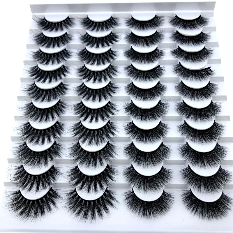20 pairs 3D Mink Lashes Natural False Eyelashes Dramatic Volume Fake Lashes Makeup Eyelash Extension Silk Eyelashes