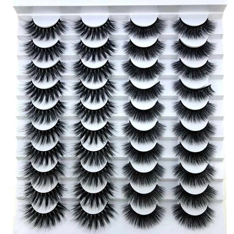 20 pairs 3D Mink Lashes Natural False Eyelashes Dramatic Volume Fake Lashes Makeup Eyelash Extension Silk Eyelashes