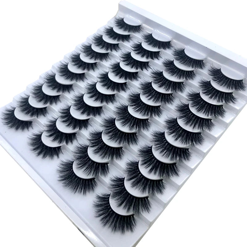 20 pairs 3D Mink Lashes Natural False Eyelashes Dramatic Volume Fake Lashes Makeup Eyelash Extension Silk Eyelashes