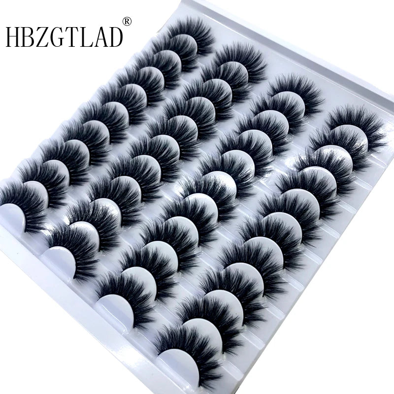 20 pairs 3D Mink Lashes Natural False Eyelashes Dramatic Volume Fake Lashes Makeup Eyelash Extension Silk Eyelashes