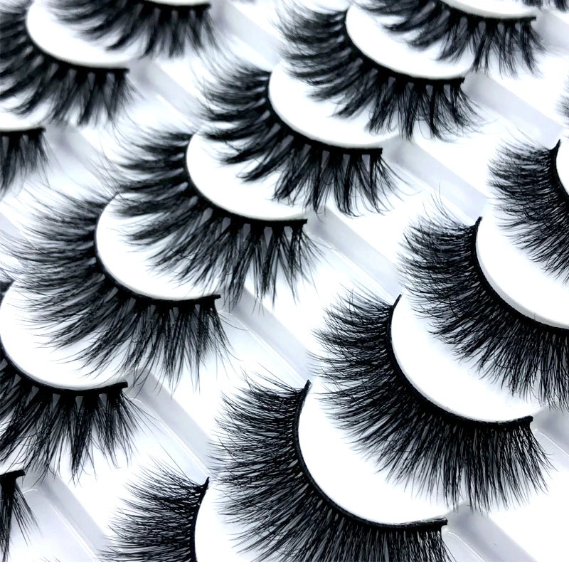 20 pairs 3D Mink Lashes Natural False Eyelashes Dramatic Volume Fake Lashes Makeup Eyelash Extension Silk Eyelashes