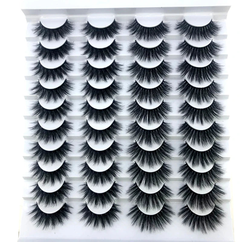 20 pairs 3D Mink Lashes Natural False Eyelashes Dramatic Volume Fake Lashes Makeup Eyelash Extension Silk Eyelashes