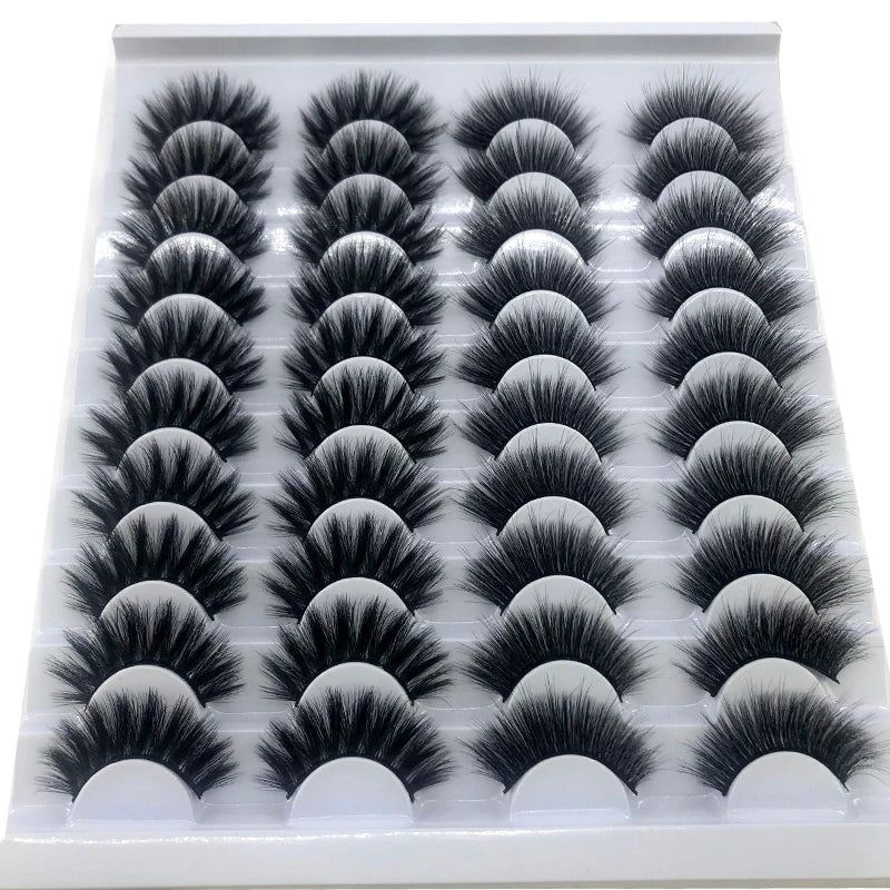 20 pairs 3D Mink Lashes Natural False Eyelashes Dramatic Volume Fake Lashes Makeup Eyelash Extension Silk Eyelashes