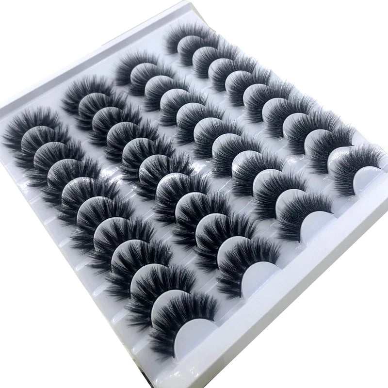 20 pairs 3D Mink Lashes Natural False Eyelashes Dramatic Volume Fake Lashes Makeup Eyelash Extension Silk Eyelashes