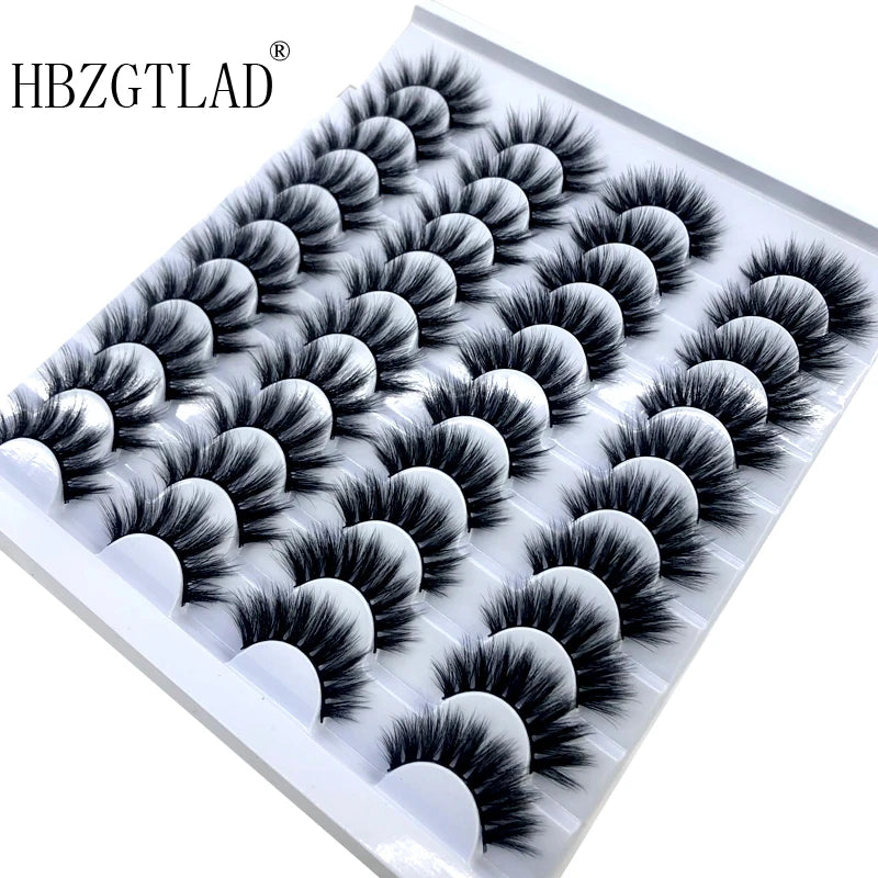 20 pairs 3D Mink Lashes Natural False Eyelashes Dramatic Volume Fake Lashes Makeup Eyelash Extension Silk Eyelashes
