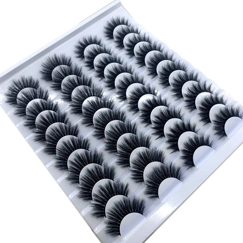 20 pairs 3D Mink Lashes Natural False Eyelashes Dramatic Volume Fake Lashes Makeup Eyelash Extension Silk Eyelashes