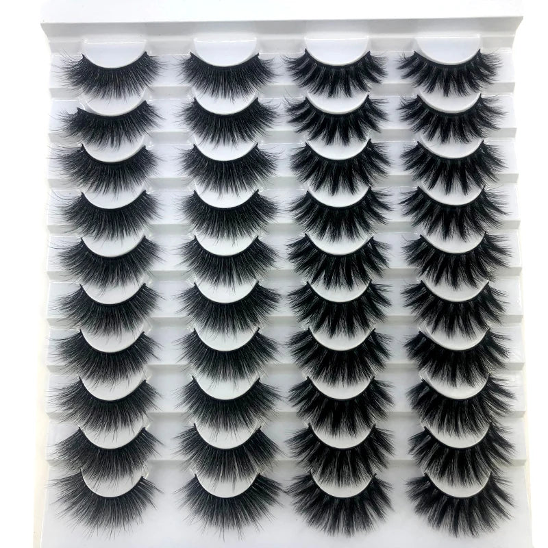 20 pairs 3D Mink Lashes Natural False Eyelashes Dramatic Volume Fake Lashes Makeup Eyelash Extension Silk Eyelashes