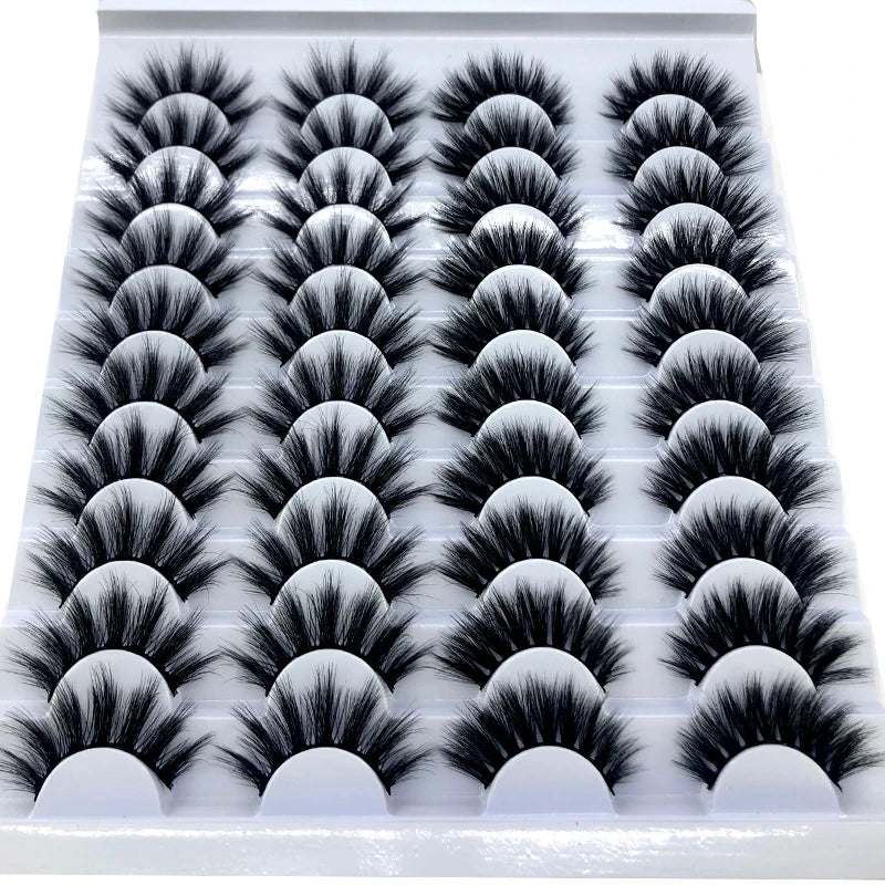 20 pairs 3D Mink Lashes Natural False Eyelashes Dramatic Volume Fake Lashes Makeup Eyelash Extension Silk Eyelashes