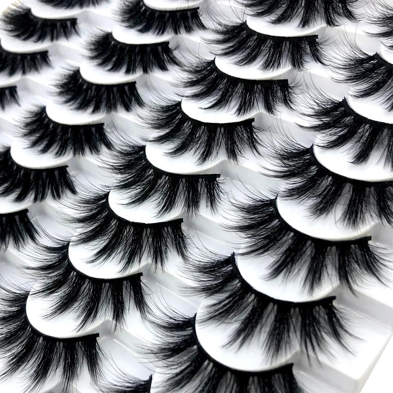 20 pairs 3D Mink Lashes Natural False Eyelashes Dramatic Volume Fake Lashes Makeup Eyelash Extension Silk Eyelashes