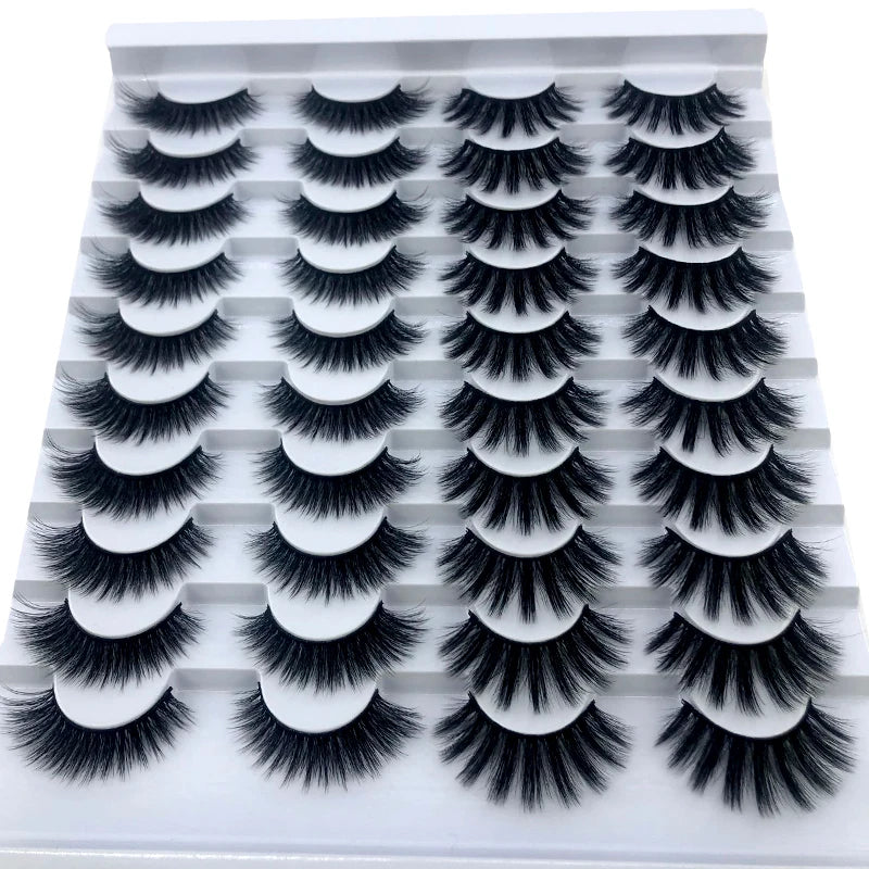 20 pairs 3D Mink Lashes Natural False Eyelashes Dramatic Volume Fake Lashes Makeup Eyelash Extension Silk Eyelashes