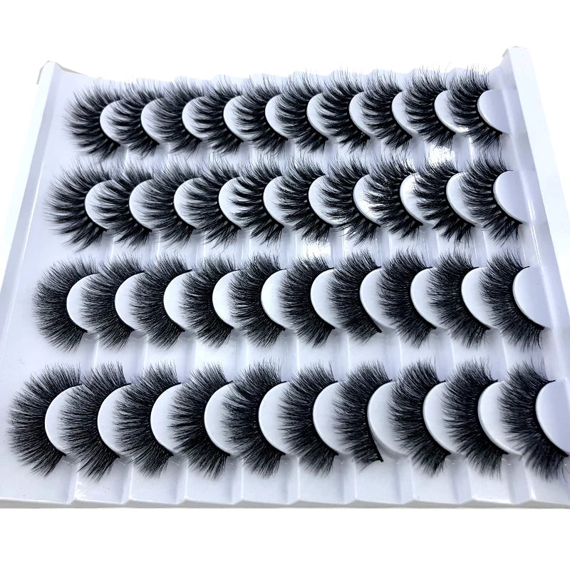 20 pairs 3D Mink Lashes Natural False Eyelashes Dramatic Volume Fake Lashes Makeup Eyelash Extension Silk Eyelashes