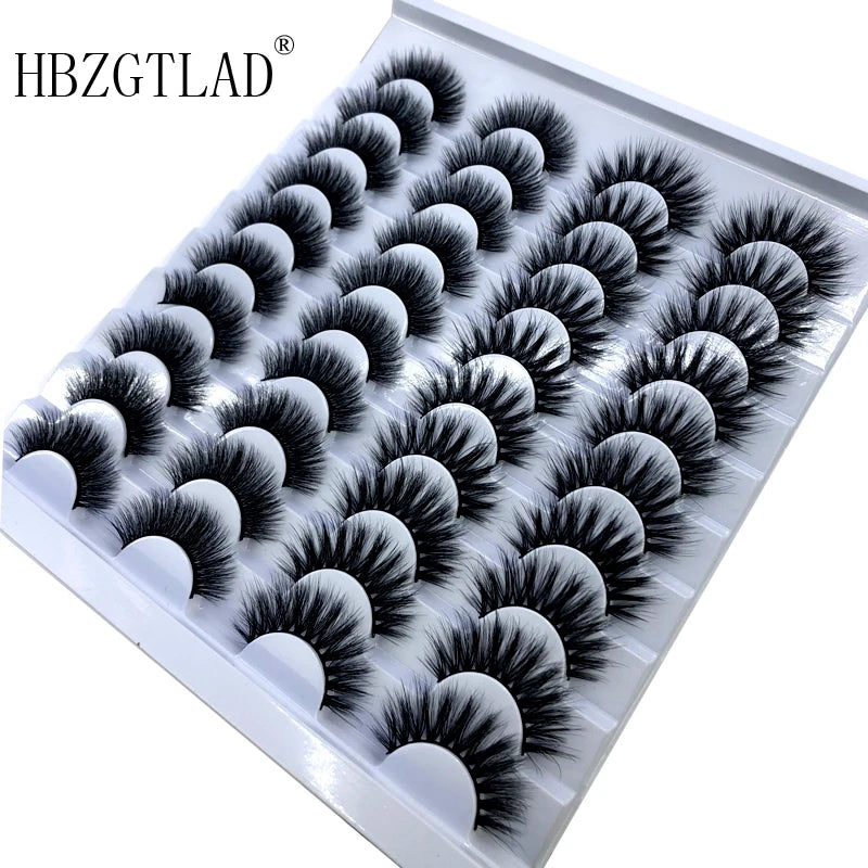 20 pairs 3D Mink Lashes Natural False Eyelashes Dramatic Volume Fake Lashes Makeup Eyelash Extension Silk Eyelashes