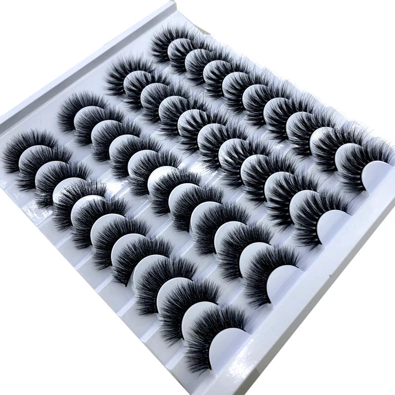 20 pairs 3D Mink Lashes Natural False Eyelashes Dramatic Volume Fake Lashes Makeup Eyelash Extension Silk Eyelashes