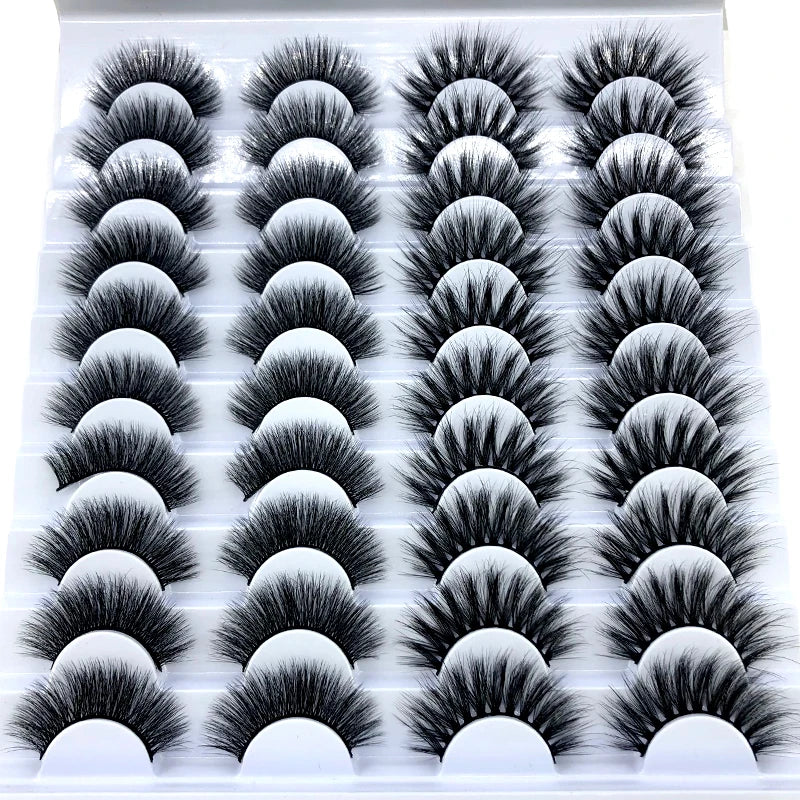 20 pairs 3D Mink Lashes Natural False Eyelashes Dramatic Volume Fake Lashes Makeup Eyelash Extension Silk Eyelashes
