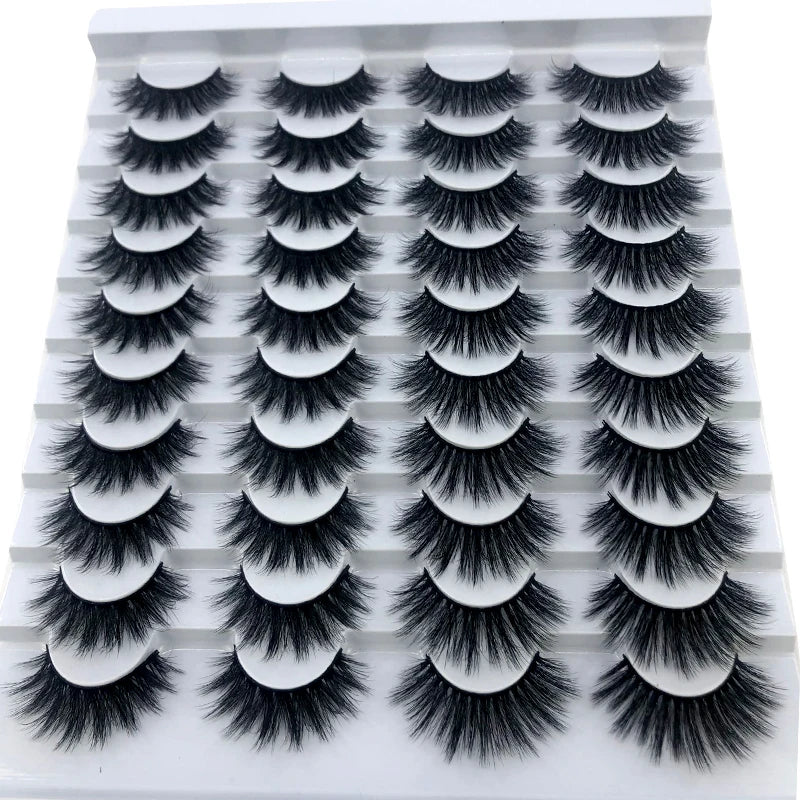 20 pairs 3D Mink Lashes Natural False Eyelashes Dramatic Volume Fake Lashes Makeup Eyelash Extension Silk Eyelashes