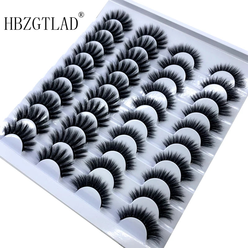 20 pairs 3D Mink Lashes Natural False Eyelashes Dramatic Volume Fake Lashes Makeup Eyelash Extension Silk Eyelashes
