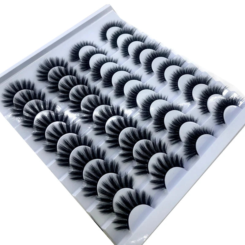 20 pairs 3D Mink Lashes Natural False Eyelashes Dramatic Volume Fake Lashes Makeup Eyelash Extension Silk Eyelashes