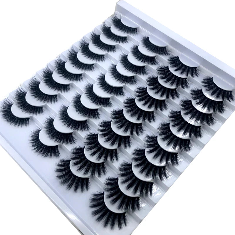20 pairs 3D Mink Lashes Natural False Eyelashes Dramatic Volume Fake Lashes Makeup Eyelash Extension Silk Eyelashes