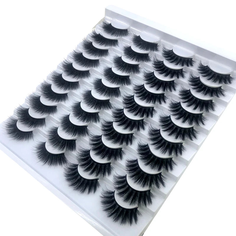 20 pairs 3D Mink Lashes Natural False Eyelashes Dramatic Volume Fake Lashes Makeup Eyelash Extension Silk Eyelashes