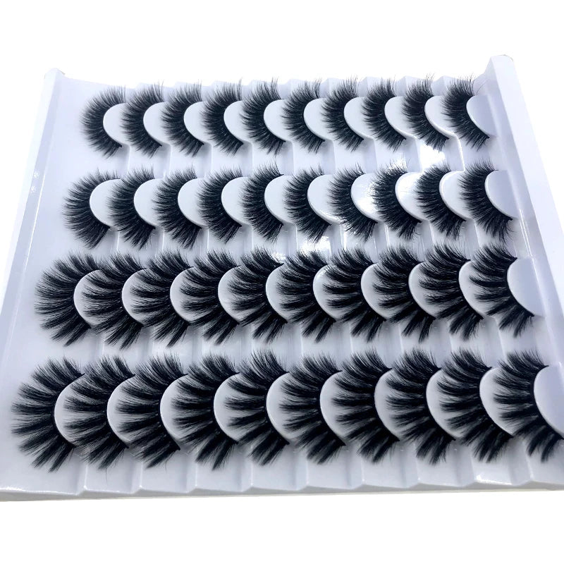 20 pairs 3D Mink Lashes Natural False Eyelashes Dramatic Volume Fake Lashes Makeup Eyelash Extension Silk Eyelashes