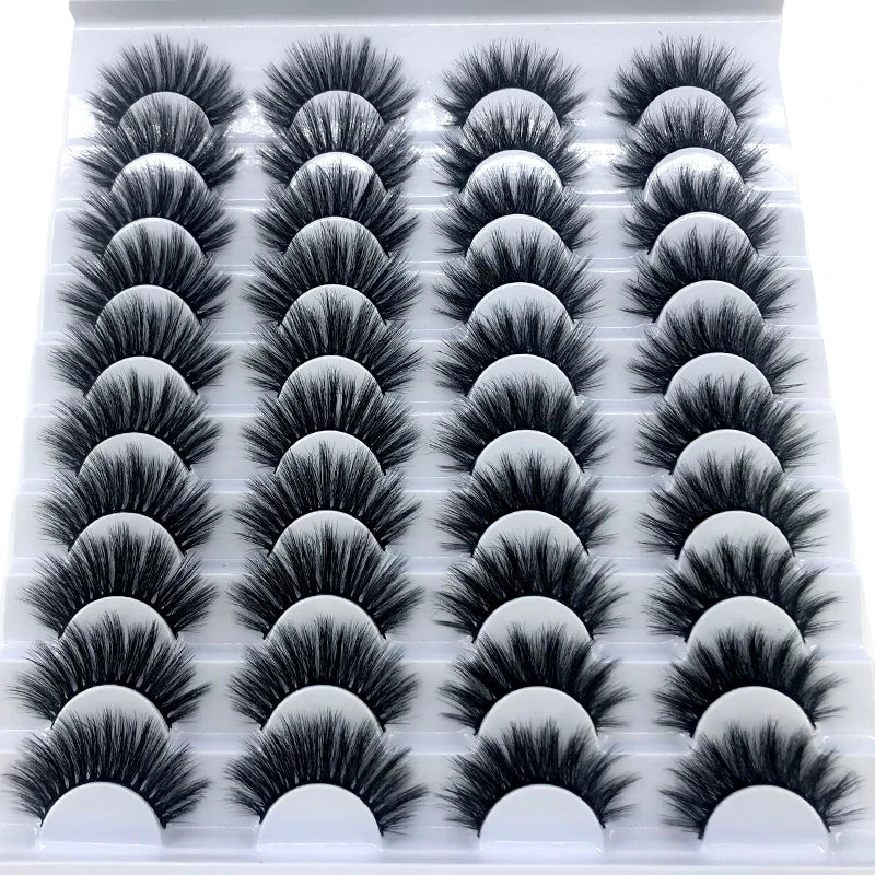 20 pairs 3D Mink Lashes Natural False Eyelashes Dramatic Volume Fake Lashes Makeup Eyelash Extension Silk Eyelashes