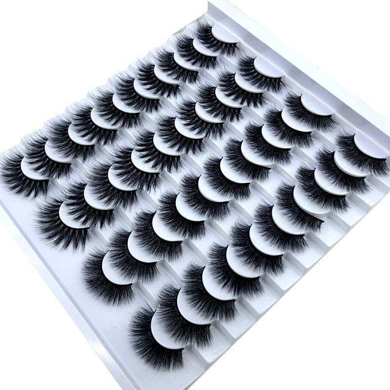 20 pairs 3D Mink Lashes Natural False Eyelashes Dramatic Volume Fake Lashes Makeup Eyelash Extension Silk Eyelashes