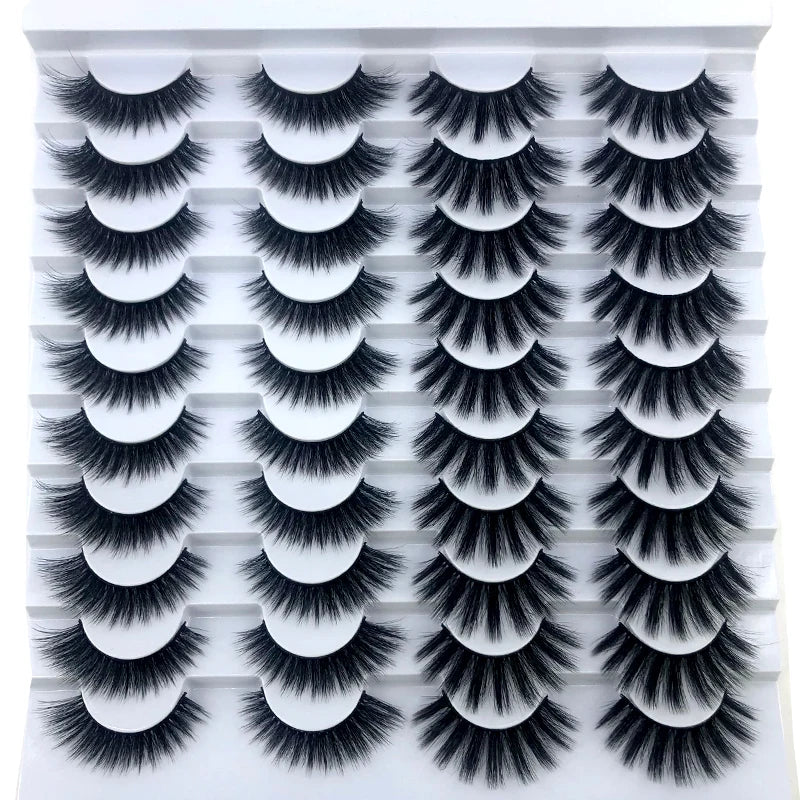 20 pairs 3D Mink Lashes Natural False Eyelashes Dramatic Volume Fake Lashes Makeup Eyelash Extension Silk Eyelashes