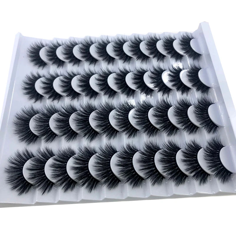 20 pairs 3D Mink Lashes Natural False Eyelashes Dramatic Volume Fake Lashes Makeup Eyelash Extension Silk Eyelashes