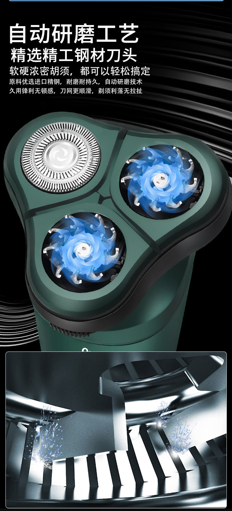 Cross-Border New 9D Floating Electric Shaver Intelligent Digital Display Beard Shaver Full Body Washable Multi-Function Shaver