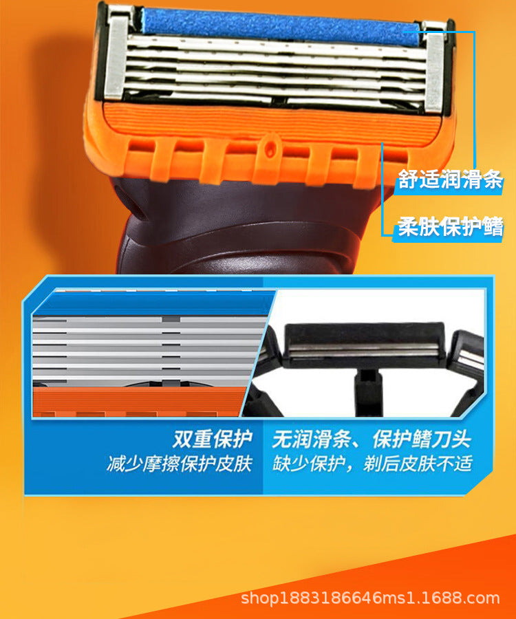 5-Layer Blade Manual Razor Men's Universal Cutter Head, Leg Hair, Armpit Hair Removal, Travel suit Portable Shaving Knife