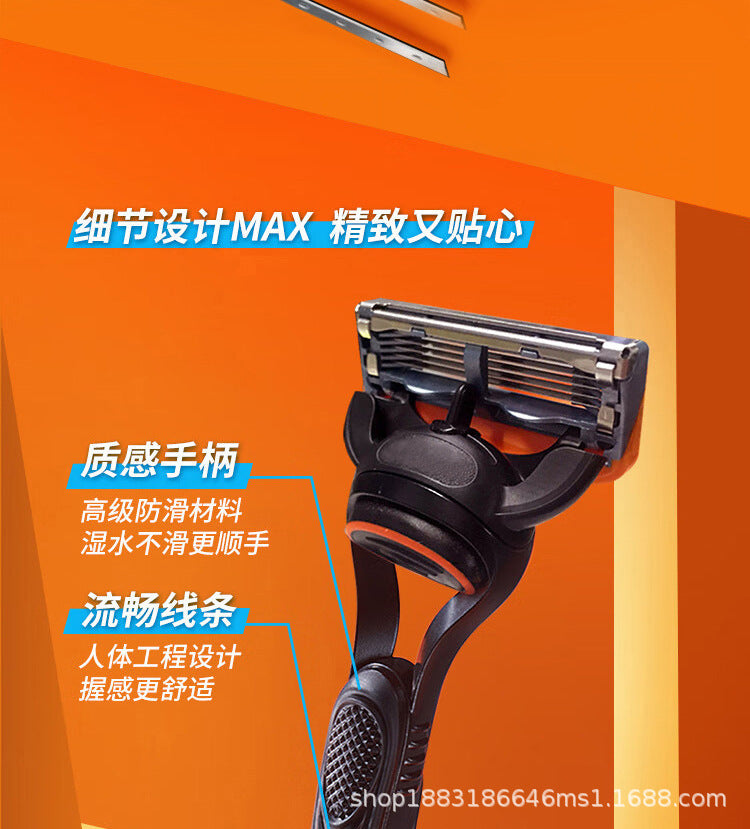 5-Layer Blade Manual Razor Men's Universal Cutter Head, Leg Hair, Armpit Hair Removal, Travel suit Portable Shaving Knife
