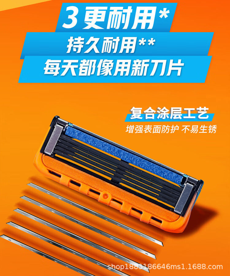 5-Layer Blade Manual Razor Men's Universal Cutter Head, Leg Hair, Armpit Hair Removal, Travel suit Portable Shaving Knife