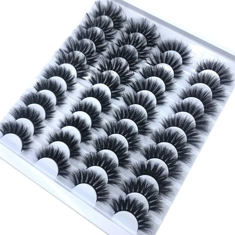 20 pairs 3D Mink Lashes Natural False Eyelashes Dramatic Volume Fake Lashes Makeup Eyelash Extension Silk Eyelashes