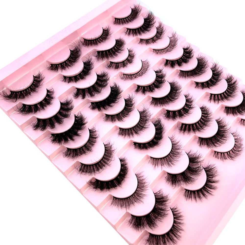 New 20 pairs natural Thick false eyelashes long makeup 6d mink eyelashes eyelash extension mink eyelashes for beauty