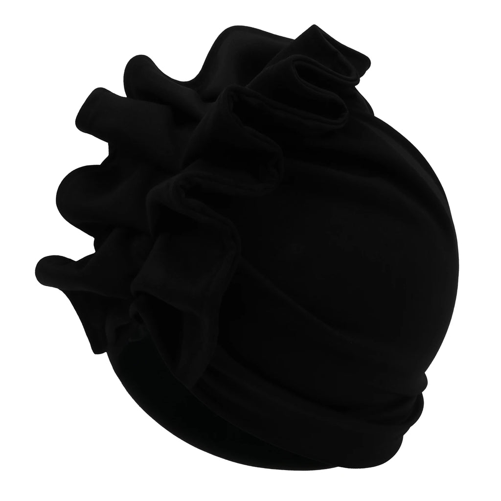 Ruffled Turban Cap for Women