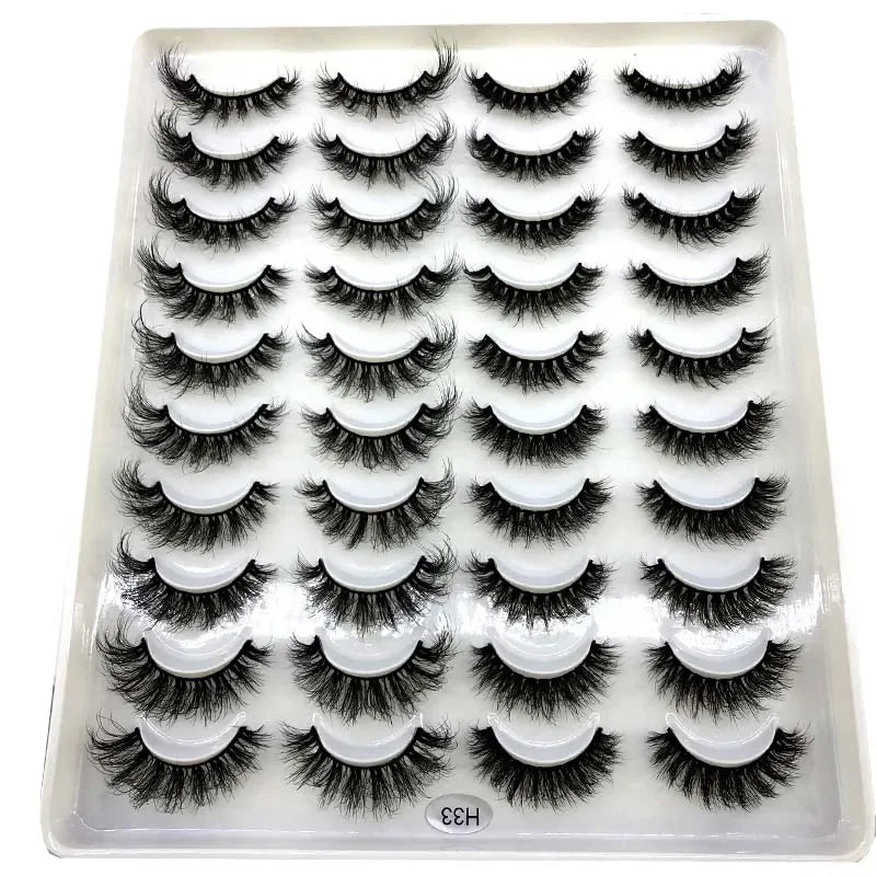 20 pairs 3D Mink Lashes Natural False Eyelashes Dramatic Volume Fake Lashes Makeup Eyelash Extension Silk Eyelashes