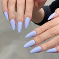 10pcs Handmade Press On Nails Simple Ins Style Light Purple False Nails Wearable Charming Solid Color Finger Toe Manicure Art