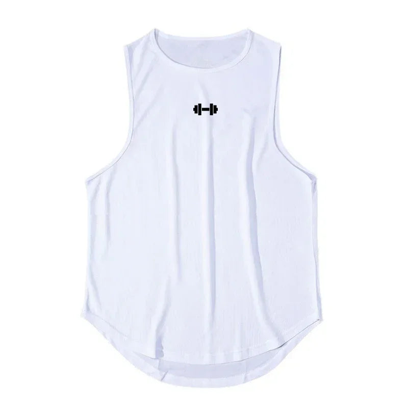 Men Running Vest Gym Tank Tops Quick-drying Fitness Clothing Loose Bodybuilding Sleeveless Shirt Basketball Small mesh Singlets