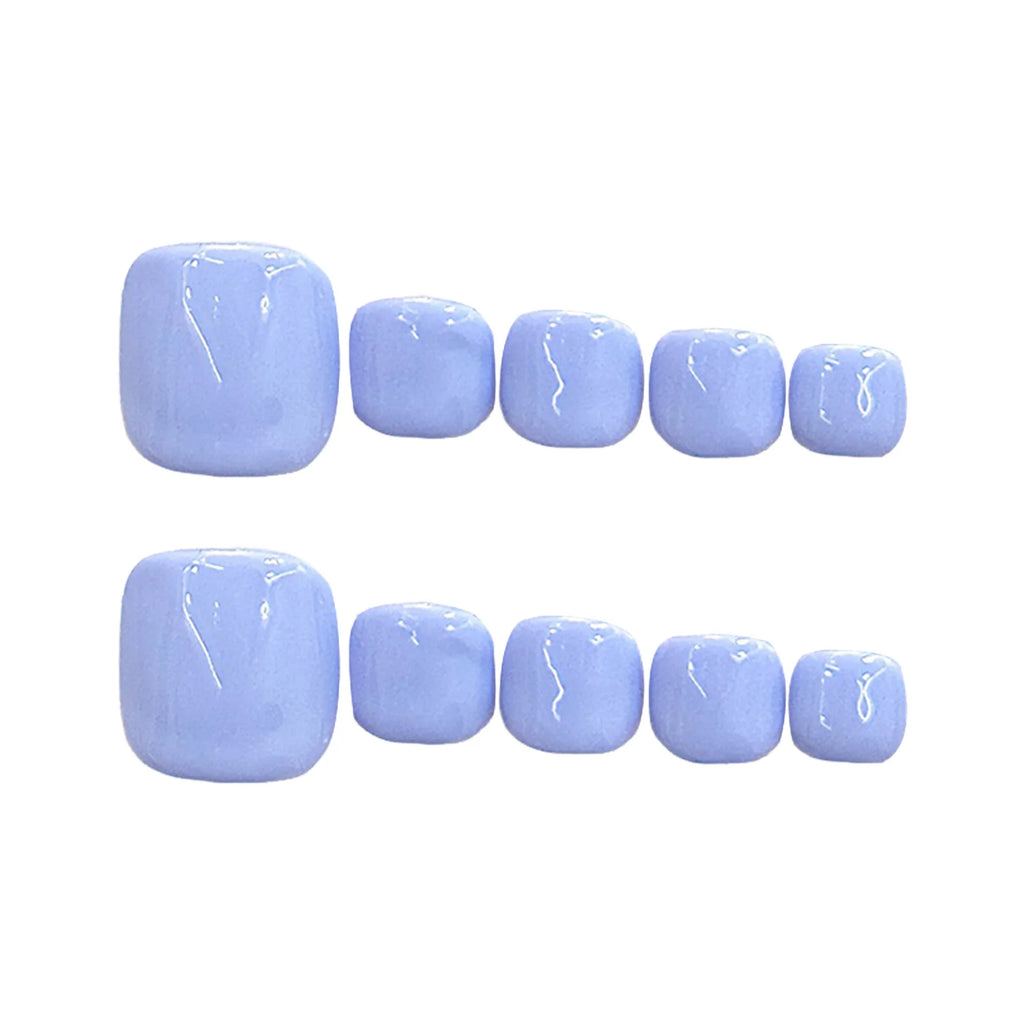 10pcs Handmade Press On Nails Simple Ins Style Light Purple False Nails Wearable Charming Solid Color Finger Toe Manicure Art