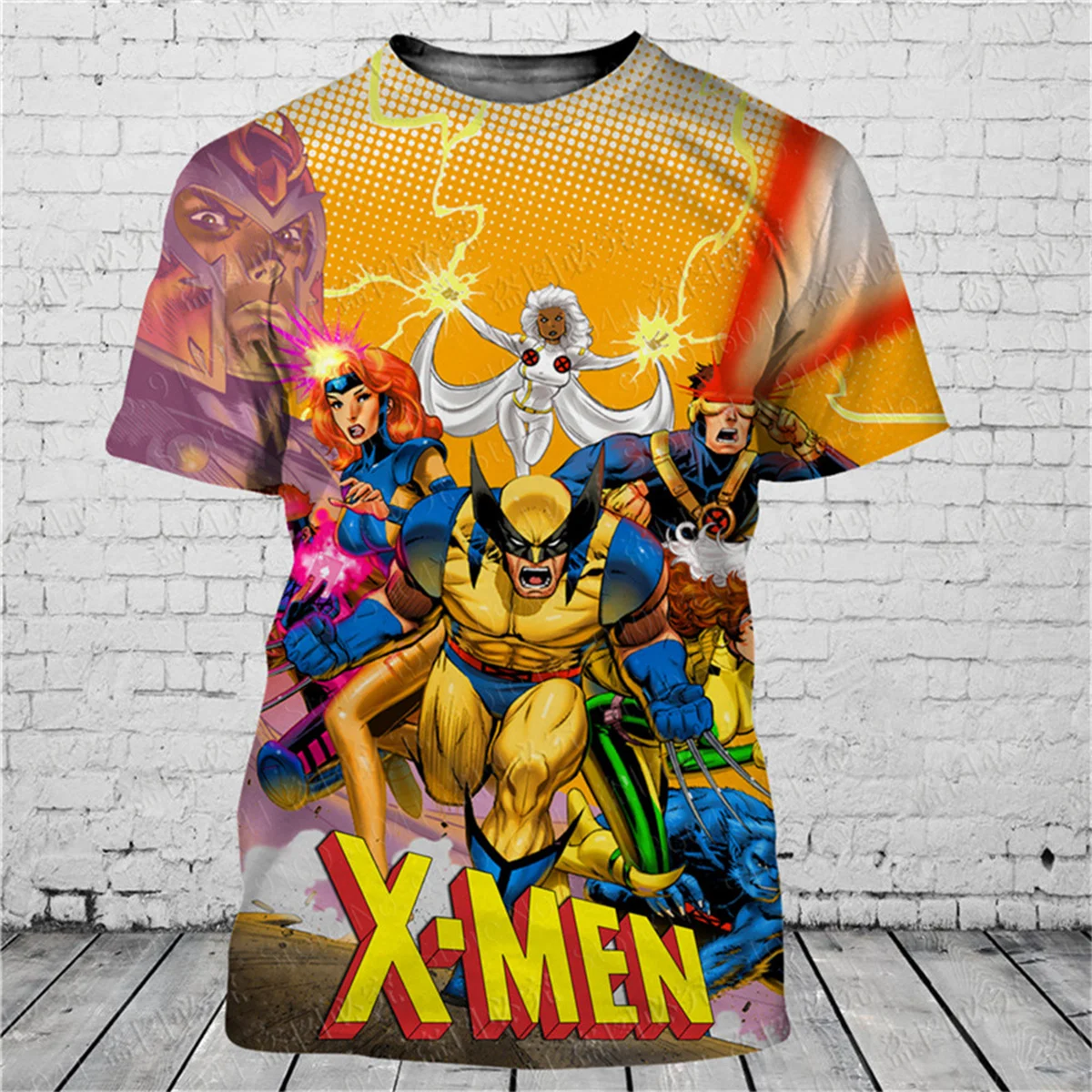 Fashionable men's 3D T-shirt with popular cartoon character print summer short sleeved loose and eye-catching