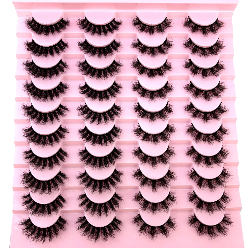 New 20 pairs natural Thick false eyelashes long makeup 6d mink eyelashes eyelash extension mink eyelashes for beauty