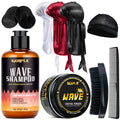 Wave Shampoo for Black Men Wave Cream Hydration Enhance Waves Grease Hair Butter Easy Wash 360 Wave Training Wave Pomade Set