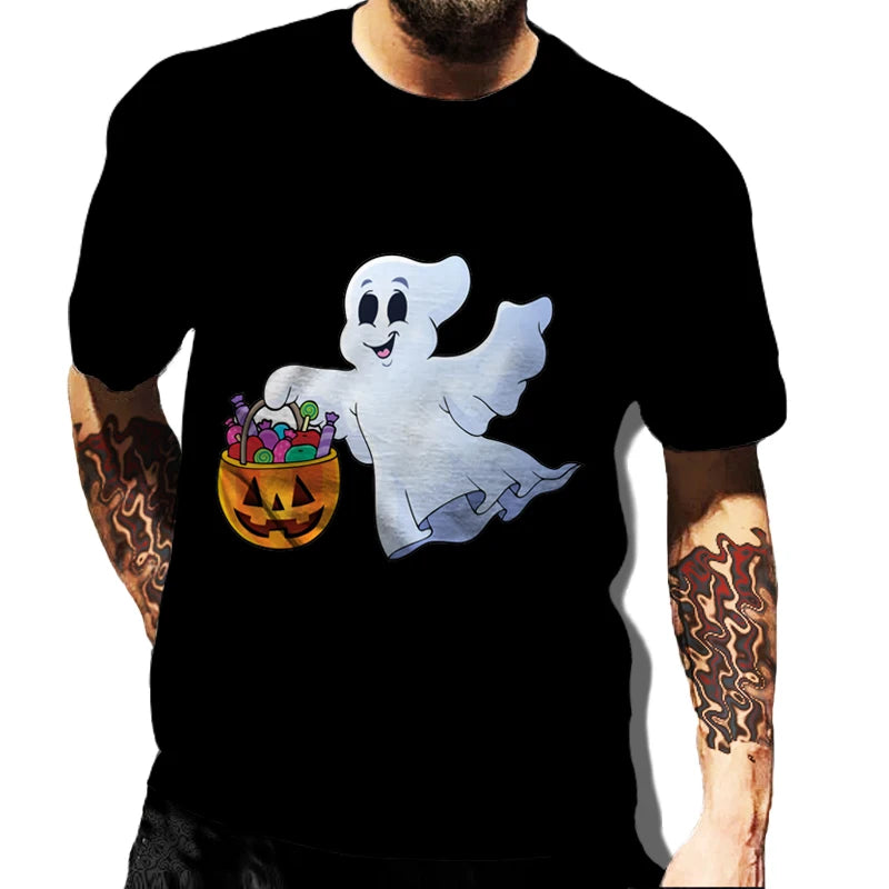 Men's Halloween T-Shirt Trend Clothes Gothic Streewear Man Hip Hop Tops Clown Graphic T Shirts Harajuku Male Short Sleeve Tee