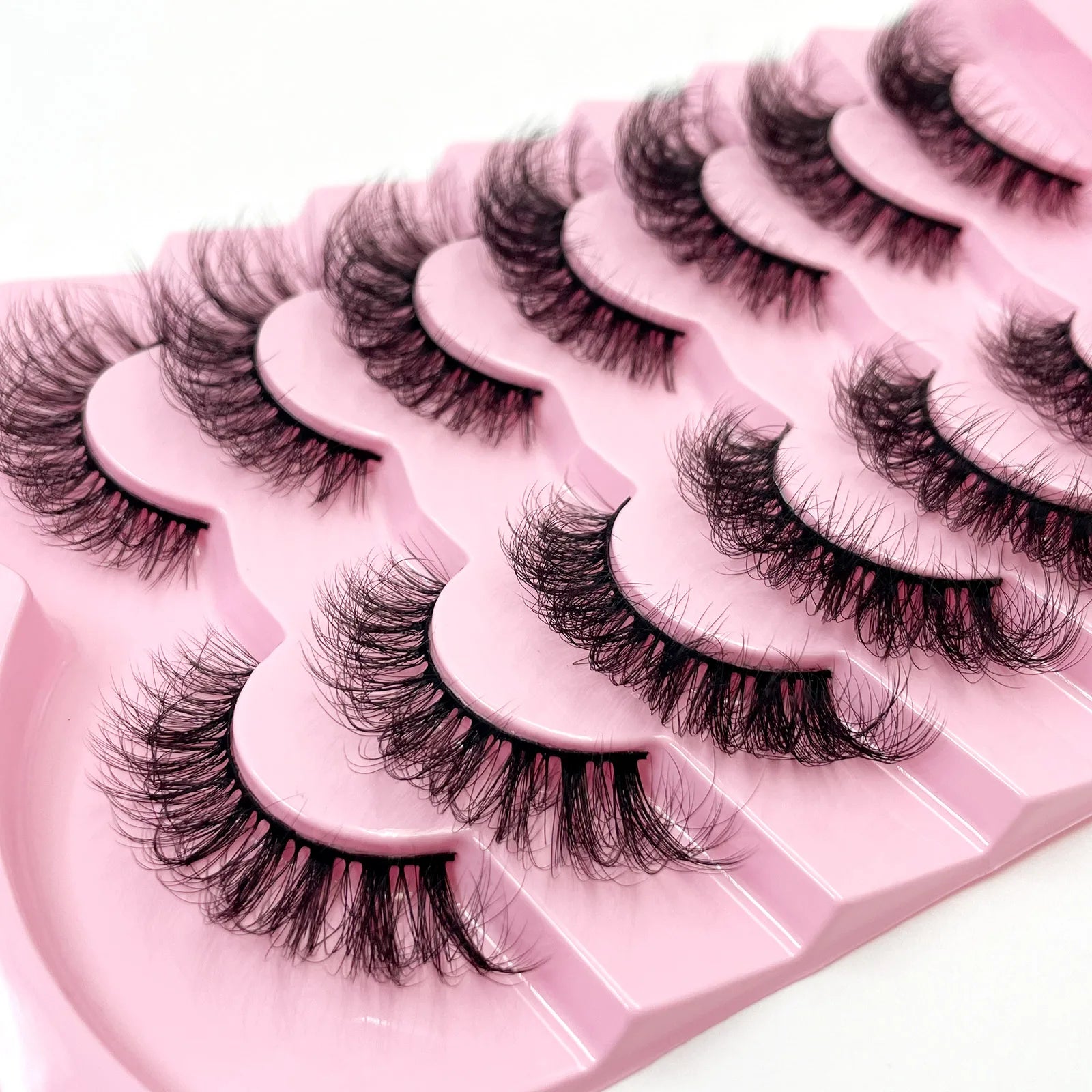New 7 pairs of thick, 3D simulation mink fur fake eyelashesshort, dramatic fake eyelashes  wholesale full line fake eyelash make