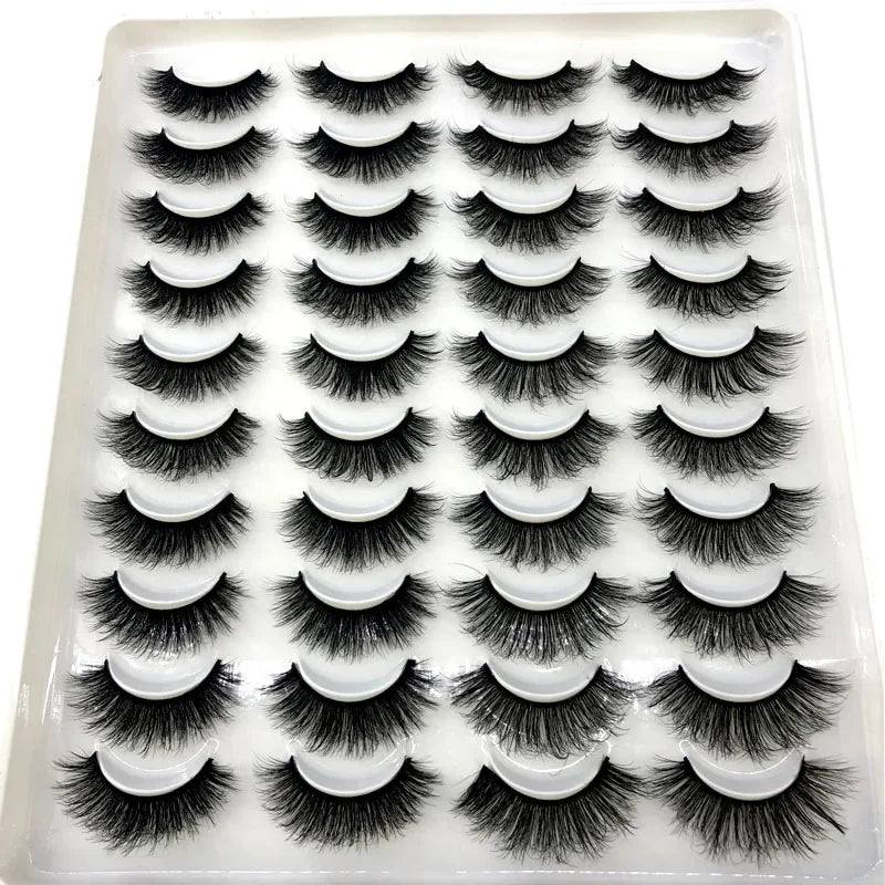 20 pairs 3D Mink Lashes Natural False Eyelashes Dramatic Volume Fake Lashes Makeup Eyelash Extension Silk Eyelashes