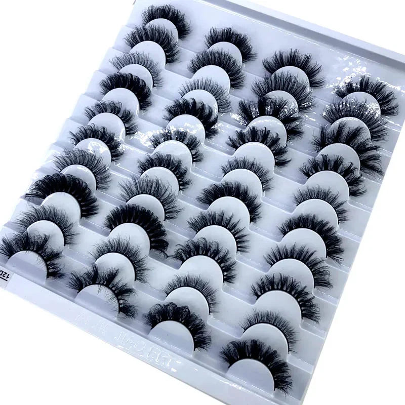 20 pairs 3D Mink Lashes Natural False Eyelashes Dramatic Volume Fake Lashes Makeup Eyelash Extension Silk Eyelashes