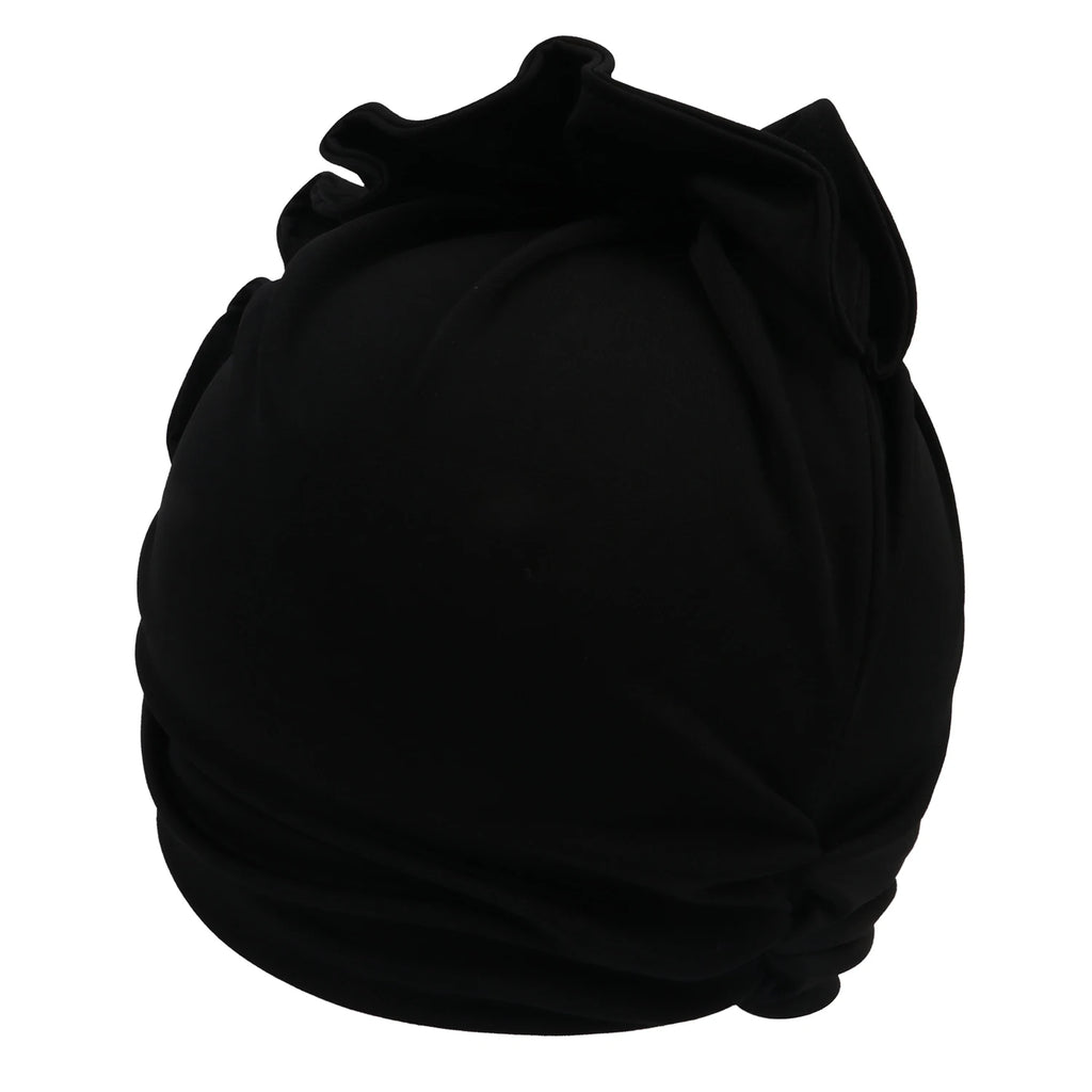 Ruffled Turban Cap for Women